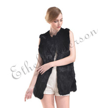 Load image into Gallery viewer, ETHEL ANDERSON Women Real Rabbit Fur Vest Genuine Fur Coats For Laides Fur Vest Gilet Long Style Coat Outwear gilet