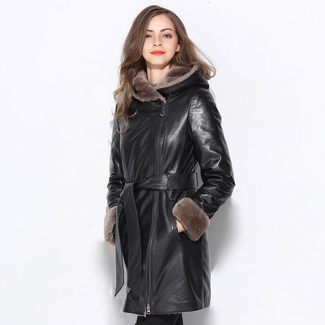 australian sheepskin double faced fur natural fur real fur coat women 37