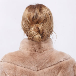 CNEGOVIK 2018 winter short rabbit fur real fur batwing coat short real fur coat womens Winter