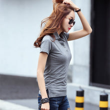 Load image into Gallery viewer, Spring Autumn Winter Casual Polo Women New Long Sleeve Slim Polos Mujer Black White Red Women Tops For Lady Polo Shirt Female