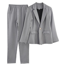 Load image into Gallery viewer, MVGIRLRU stylish Pant Suits office lady workwear singel button 2 pockets lining blazer jacket &amp; pant two piece set